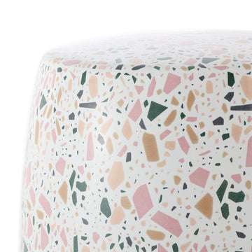 Chiara 17.5" Terrazzo Ceramic Garden Stool - JONATHAN Y